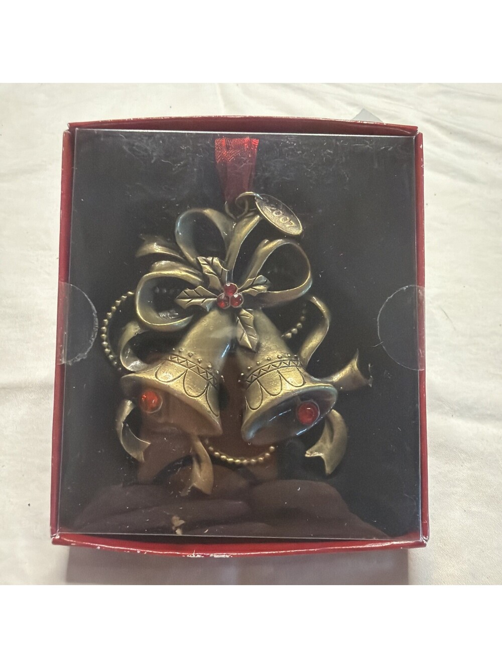 St Nicholas Square Pewter Relief Bell Ornament 2007 NIB Christmas Noel - #363
